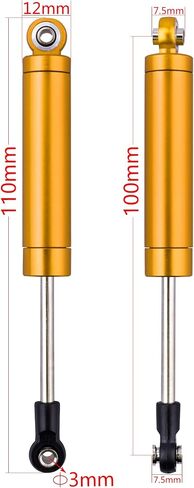 RC Shocks Internal Spring Shock Absorber Damper 4.33 inches / 110mm for Axial SCX10 Traxxas TRX-4 MST Redcat Gen8 1/10 RC Crawler, 2PCS (Black) in Saudi Arabia