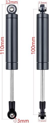 RC Shocks Internal Spring Shock Absorber Damper 4.33 inches / 110mm for Axial SCX10 Traxxas TRX-4 MST Redcat Gen8 1/10 RC Crawler, 2PCS (Black) in Saudi Arabia
