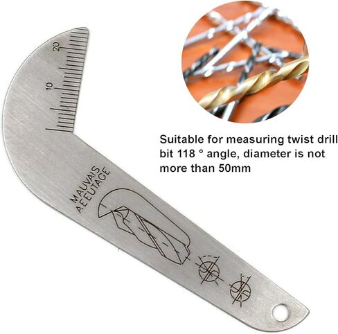 لقم ثقب قياس زاوية المثقاب الملتوي، قياس لقم الثقب 118 درجة، أداة فحص مبراة قياس الشفرة المعدنية، أدوات شحذ قياس مركز القطر in Kuwait