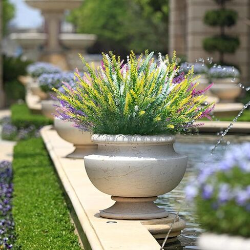 10 Bundles Artificial Flowers Colorful Lavender Plastic Plants UV Resistant Shrubs Outside Indoor Home Kitchen Wedding Decorations 1 in Saudi Arabia