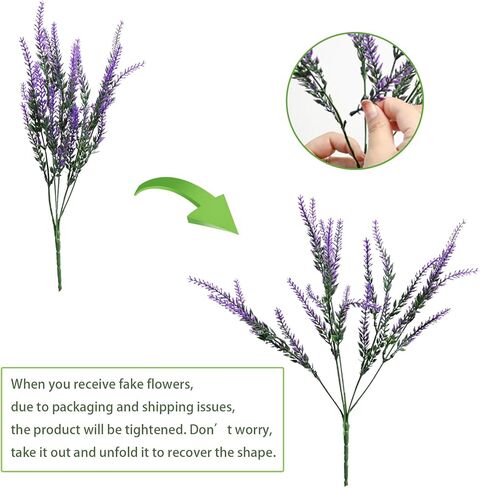 10 Bundles Artificial Flowers Colorful Lavender Plastic Plants UV Resistant Shrubs Outside Indoor Home Kitchen Wedding Decorations 1 in Saudi Arabia