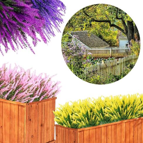 10 Bundles Artificial Flowers Colorful Lavender Plastic Plants UV Resistant Shrubs Outside Indoor Home Kitchen Wedding Decorations 1 in Saudi Arabia