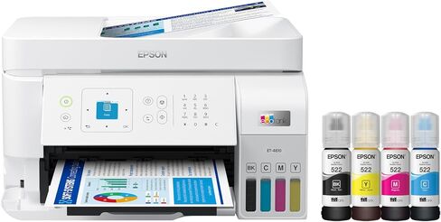 Epson EcoTank ET-4810 طابعة Supertank لاسلكية الكل في واحد خالية من الخراطيش مع ماسح ضوئي وناسخة وفاكس ووحدة تغذية المستندات التلقائية وإيثرنت - الطابعة اليومية السريعة لمكتبك المنزلي (متجددة) in Saudi Arabia