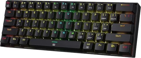 لوحة مفاتيح ألعاب Redragon K630 Dragonborn 60% سلكية RGB مغناطيسية، 61 مفتاحًا لوحة مفاتيح ميكانيكية مدمجة مع دعم السائق الاحترافي، أسود in Saudi Arabia