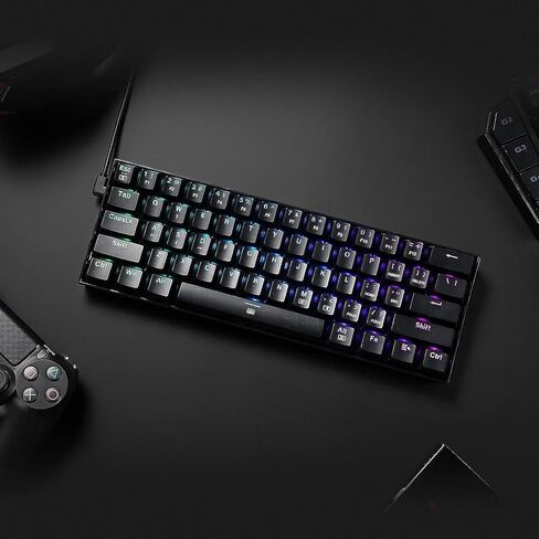 لوحة مفاتيح ألعاب Redragon K630 Dragonborn 60% سلكية RGB مغناطيسية، 61 مفتاحًا لوحة مفاتيح ميكانيكية مدمجة مع دعم السائق الاحترافي، أسود in Saudi Arabia