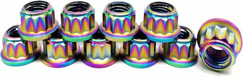 RISON Titanium Bi-Hex Sprocket Nut 12PT Flange Lock nut Titanium Metal Lock nut Pack of 5 (M8x1.25mm,Burnt Blue) in Saudi Arabia