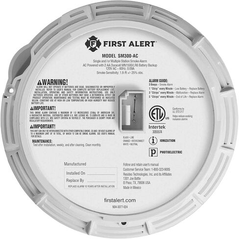 First Alert Interconnect Hardwire Smoke Alarm with Battery Backup & Voice Alerts, 3-Pack in Saudi Arabia