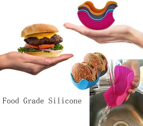 Reusable Silicone Sandwich Burger Holder 4 Pack in Saudi Arabia