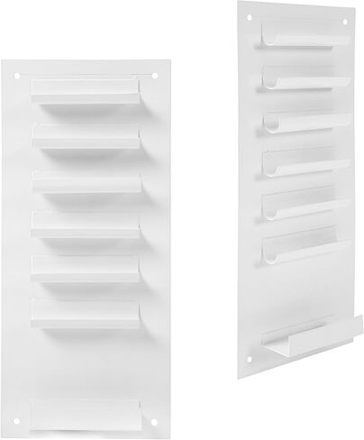MyGift Wall Mounted White Metal Whiteboard Dry Erase Marker Holder with 7 Slots for Markers and Eraser in Saudi Arabia