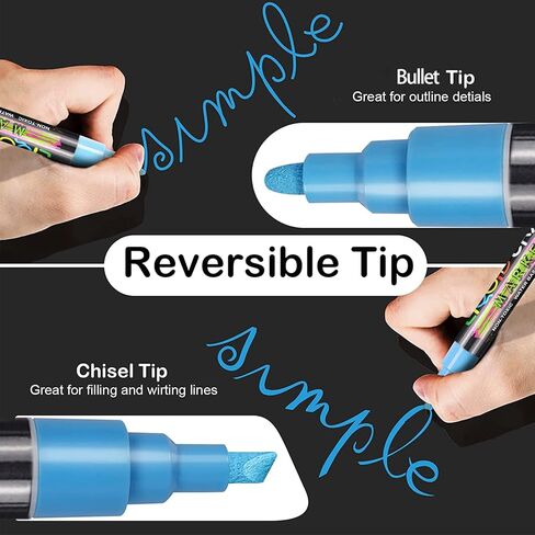 Chalk Markers for Chalkboards, Wet Erase Marker Pens for Chalkboards Signs, Windows, Blackboard, Glass, Mirror Liquid Chalk Markers on Any Non-Porous Surface (8 Chalk Marker) in Kuwait