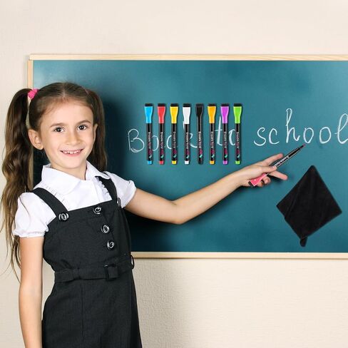 Glenmal 32 Pcs Magnetic Liquid Chalk Markers Magnetic Wet Dry Erase Markers for Acrylic Calendar Planning Board 1mm Fine Tip 8 Colors Magnetic Whiteboard Markers for Glass Windows Mirror Christmas in Saudi Arabia