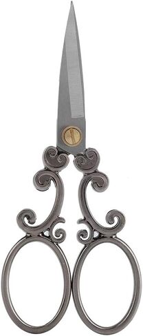 مقص عتيق الطراز، مقص خياطة صغير عتيق من الفولاذ المقاوم للصدأ، أداة يدوية للتطريز والتطريز، إكسسوارات الخياطة المنزلية DIY (رمادي فضي) in Saudi Arabia