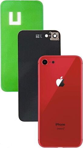 أفضل غطاء زجاجي خلفي لهاتف iPhone 8 Plus من OEM، بديل ولاصق لباب البطارية، إطار كاميرا مثبت مسبقًا لهاتف iPhone 8 Plus أداة إصلاح جميع الحاملات (أحمر) in Saudi Arabia
