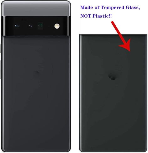 بديل الزجاج الخلفي Pixel 6 pro لهاتف Google Pixel 6 pro 5G غطاء خلفي زجاجي للباب مع شريط مثبت مسبقًا + أدوات أسود in Saudi Arabia