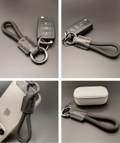 Handmade Cowhide Leather Short Keychain,Car Key Chain Accessories,Keychains for Women And Men,Cell Phone Lanyard in Saudi Arabia