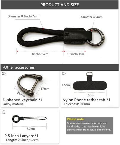 Handmade Cowhide Leather Short Keychain,Car Key Chain Accessories,Keychains for Women And Men,Cell Phone Lanyard in Saudi Arabia