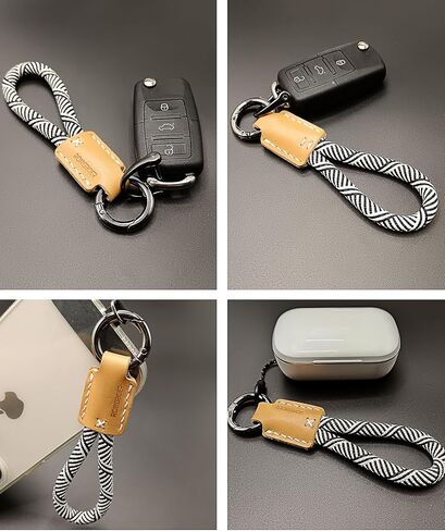 Handmade Cowhide Leather Short Keychain,Car Key Chain Accessories,Keychains for Women And Men,Cell Phone Lanyard in Saudi Arabia