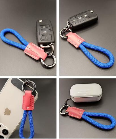 Handmade Cowhide Leather Short Keychain,Car Key Chain Accessories,Keychains for Women And Men,Cell Phone Lanyard in Saudi Arabia