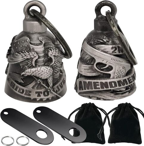 Dream Apparel 2 Pack Motorcycle Bells for Biker Rider Men Women Angel Bell with Bell Hanger, Ride Riding Bell Spirit Bell in Saudi Arabia