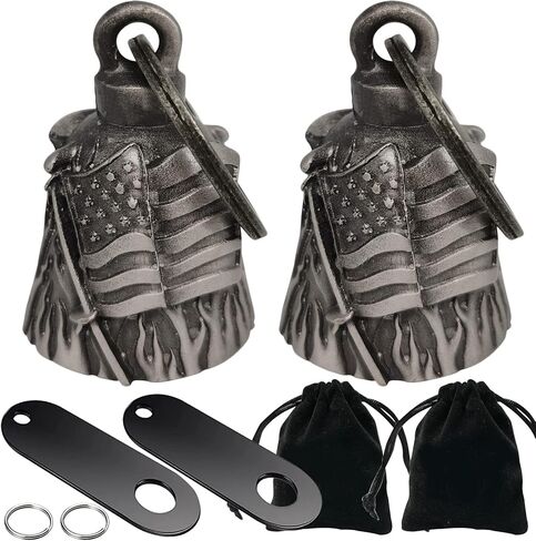 Dream Apparel 2 Pack Motorcycle Bells for Biker Rider Men Women Angel Bell with Bell Hanger, Ride Riding Bell Spirit Bell in Saudi Arabia