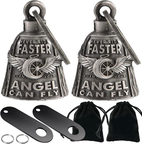 Dream Apparel 2 Pack Motorcycle Bells for Biker Rider Men Women Angel Bell with Bell Hanger, Ride Riding Bell Spirit Bell in Saudi Arabia