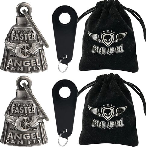 Dream Apparel 2 Pack Motorcycle Bells for Biker Rider Men Women Angel Bell with Bell Hanger, Ride Riding Bell Spirit Bell in Saudi Arabia