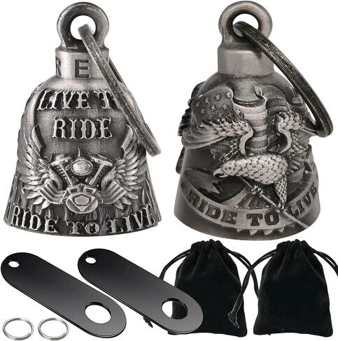 Dream Apparel 2 Pack Motorcycle Bells for Biker Rider Men Women Angel Bell with Bell Hanger, Ride Riding Bell Spirit Bell in Saudi Arabia