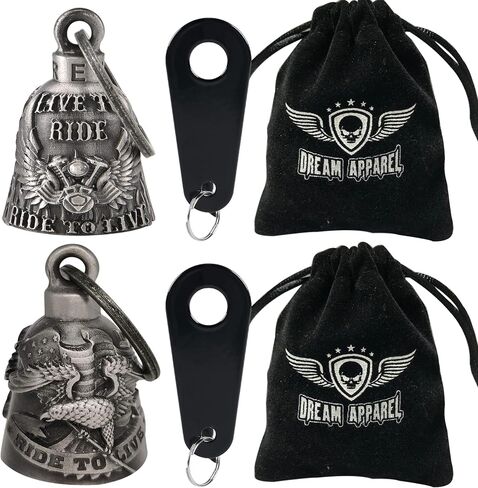 Dream Apparel 2 Pack Motorcycle Bells for Biker Rider Men Women Angel Bell with Bell Hanger, Ride Riding Bell Spirit Bell in Saudi Arabia