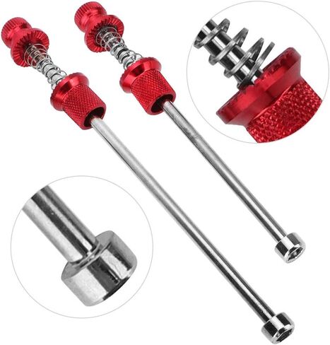 Bike Skewer Wheel Skewers 200Mm Aluminum Alloy Aluminum Alloy Road Bike Anti Theft Quick Release Skewers Wheels Locking Security (Red) in Saudi Arabia