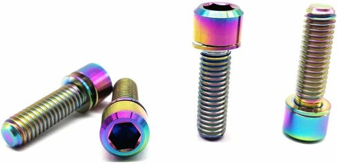 RISON Titanium M6 x 16mm Bicycle Screws Allen Hex Socket Head Bike Bolts Rainbow Bolts with Washer 5PCS in Saudi Arabia