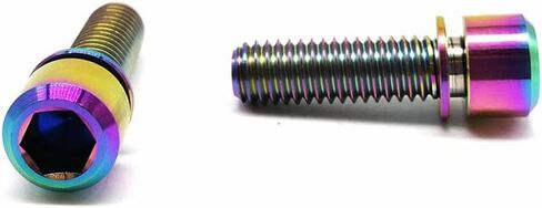 RISON Titanium M6 x 16mm Bicycle Screws Allen Hex Socket Head Bike Bolts Rainbow Bolts with Washer 5PCS in Saudi Arabia