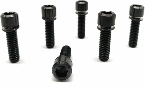 RISON Titanium M6 x 16mm Bicycle Screws Allen Hex Socket Head Bike Bolts Rainbow Bolts with Washer 5PCS in Kuwait
