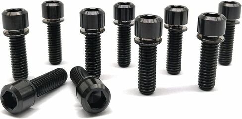 RISON Titanium M6 x 16mm Bicycle Screws Allen Hex Socket Head Bike Bolts Rainbow Bolts with Washer 5PCS in Kuwait