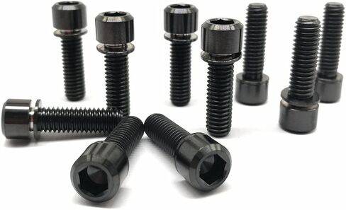 RISON Titanium M6 x 16mm Bicycle Screws Allen Hex Socket Head Bike Bolts Rainbow Bolts with Washer 5PCS in Kuwait