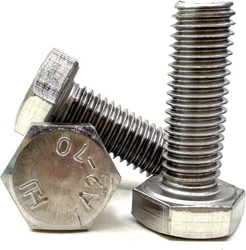 M10 Hex Bolt, M10-1.5 x 35mm Hex Head Screw Bolts, 304 Stainless Steel, Fully Threaded, Plain Finish, Hex Tap Bolts 5Pcs (M10x35mm) in Kuwait