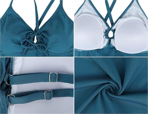 Mycoco Women Tankini Swimsuits Two Piece Tummy Control Bathing Suits Flowy Tankini Top with Boyshorts Cross Back Swimwear in Saudi Arabia