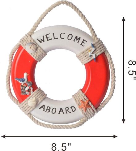 زخرفة جدارية خشبية على شكل مرساة منارة بحرية، ديكور حائط على شكل قارب خشبي على الشاطئ، سفينة إبحار بحرية، ديكور عرض المنزل، حلقة حياة بحرية، ديكور جدار منزل الشاطئ in Kuwait