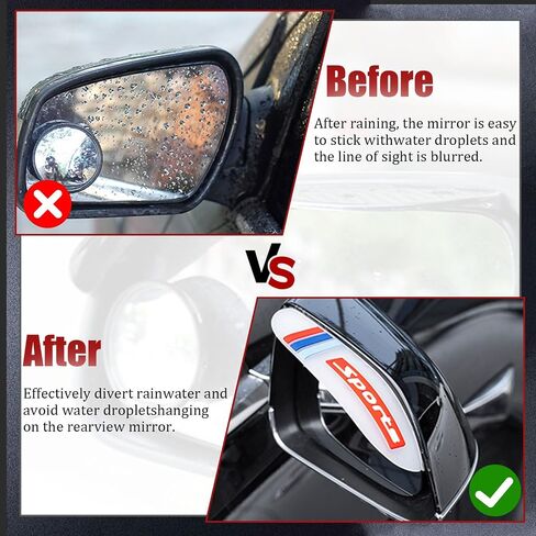 Pincuttee Mirror Rain Visor Eyebrow, Side Mirror Rain Guards, Covers for Car Uniservial Fit 2 Pack in Kuwait