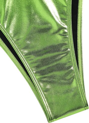 ZAFUL Women's Bandeau Bikini Strapless O Ring Metallic Tie Back High Cut Two Piece Swimsuit Bathing Suits in Saudi Arabia