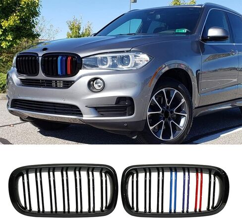 شواية SNA M Color F15 لـ X5 F15 X6 F16 X5M X6M 2014-2019 (شرائح مزدوجة ABS لامعة سوداء اللون، مجموعة من قطعتين) in Kuwait