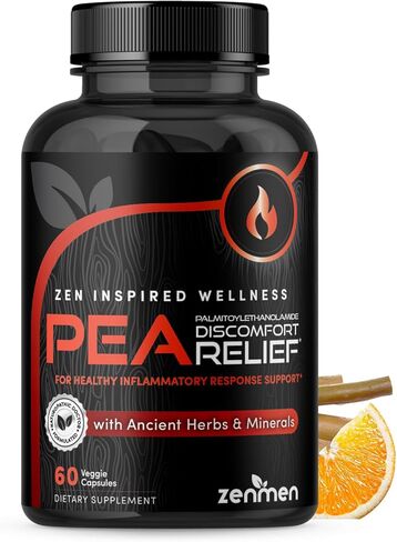 Palmitoylethanolamide (Pea) 600mg - Third Party Tested - with Luteolin, White Willow Bark, Magnesium - Supports Healthy Immune & Nervous Systems, Joints & Sciatic Nerve Relief - 60 Vegan Capsules in Saudi Arabia