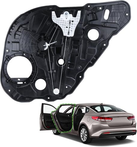 Front Right Passenger Side Power Window Regulator with Panel w/o Motor Compatible for 2016-2021 KIA Optima 82481-D4000 in Saudi Arabia