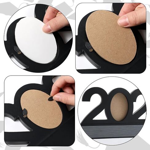 إطار صورة التخرج من Capoda 2024، إطار صورة خشبي للتخرج DIY مع قلم حبر أبيض وقبعة تخرج صغيرة لفئة التخرج من 2024 هدايا للفتيات والأولاد والابنة in Kuwait