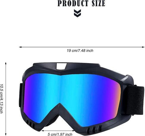 Black Dirt Bike Goggles, Windproof and Anti-Fog, TPU material, Elastic Strap, Sponge Padding, for Motorcycle ATV Dirt Bike Skiing Snowboarding in Saudi Arabia