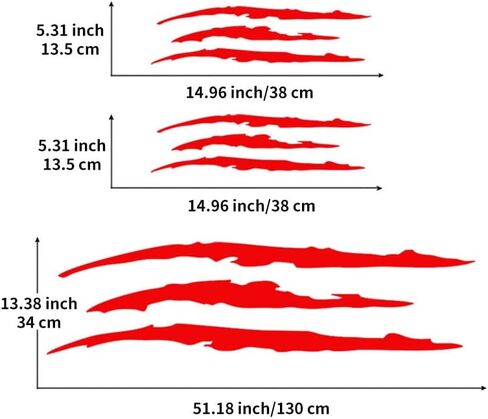 3 قطع ملصقات سيارات من الفينيل لعلامات مخالب للرجال (أحمر) in Kuwait