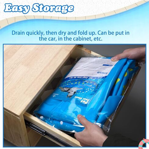 سرير قابل للنفخ للكلاب من PUPTECK - سرير قابل للحمل لصيف الحيوانات الأليفة على شكل صف عائم للسباحة في البحيرة وتبريد الألعاب المائية في الهواء الطلق in Kuwait