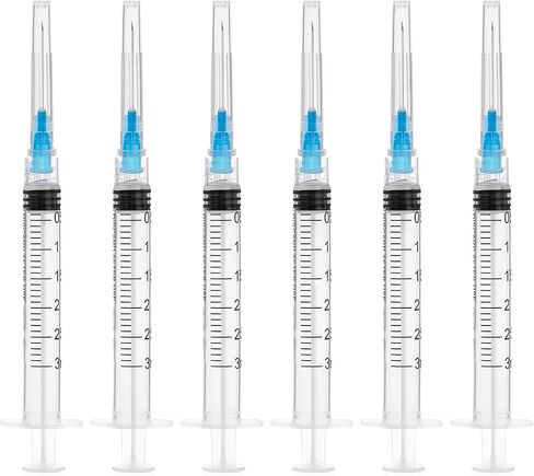 3ml Disposable Syringe with 23Ga 1Inch Needle, Individual Package-Pack of 100(3ml-23G-100pcs) in Saudi Arabia