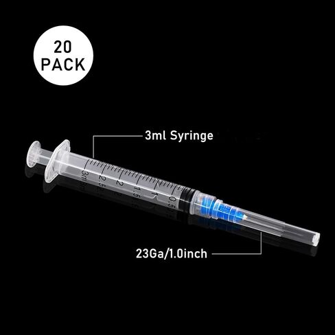 3ml Disposable Syringe with 23Ga 1Inch Needle, Individual Package-Pack of 100(3ml-23G-100pcs) in Saudi Arabia