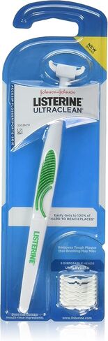 Listerine Ultraclean Access Flosser + 8 رؤوس لإعادة ملء خيط تنظيف الأسنان والعناية بالفم والنظافة (عبوة من قطعتين) in Kuwait