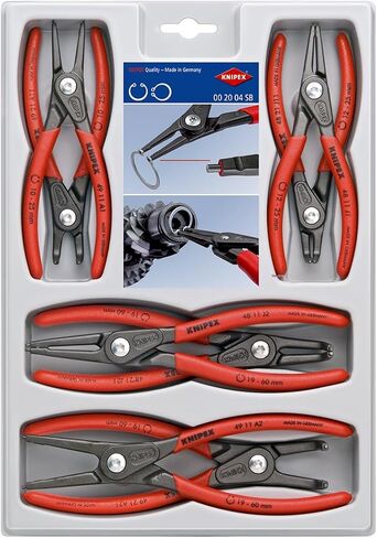 KNIPEX Tools 00 20 04 SB، طقم كماشة حمراء بحلقة إحكام دقيقة مكون من 8 قطع in Saudi Arabia